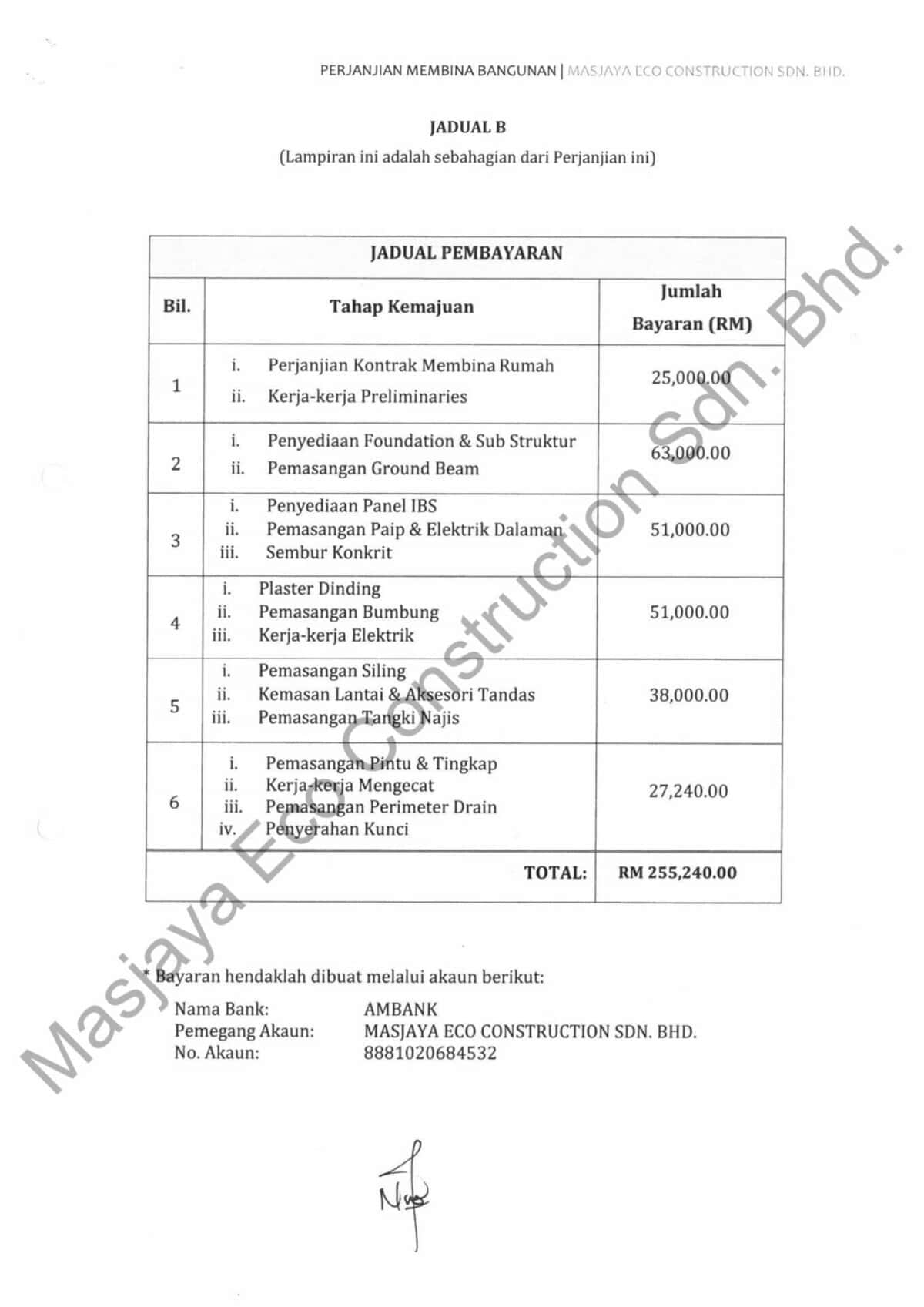 jadual bayaran 1